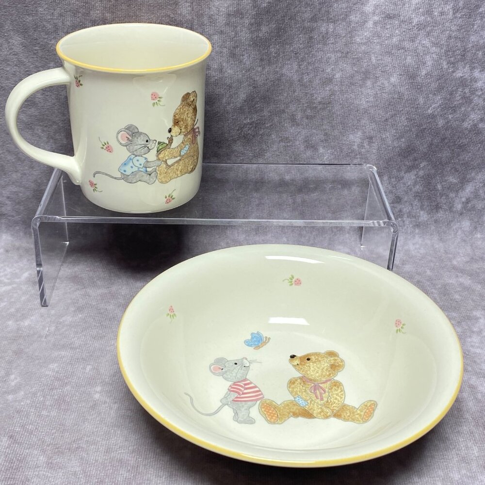 Mikasa 'Teddy' Mug & Bowl Set - Cute Bear & Mouse Design 10oz Mug Kids Children